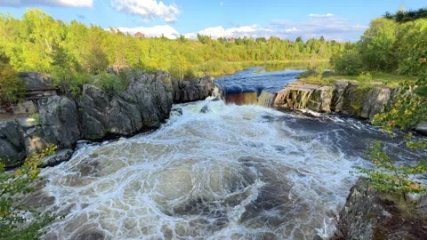 Voytsky padun waterfall in autumn.  Stock Footage 268570385