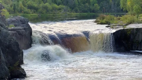 Voytsky padun waterfall in autumn. Stock Footage 274337708