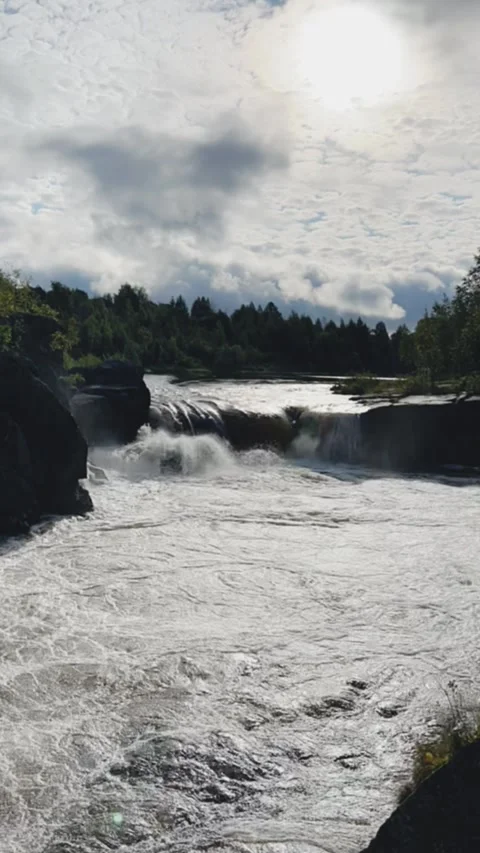 Voytsky padun waterfall in autumn. Stock Footage 274347434