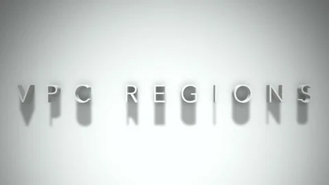 Vpc regions 3D title animation with shadows on a white background Stock Footage 297217239