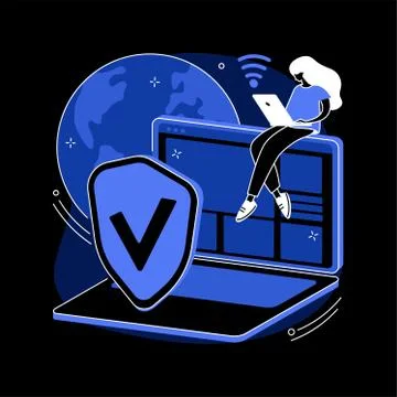 VPN access abstract concept vector illustration. Illustrazione stock