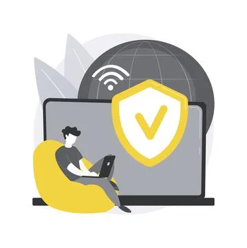 VPN access abstract concept vector illustration. Illustrazione stock