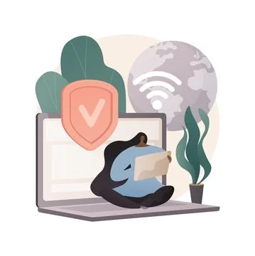 VPN access abstract concept vector illustration. Illustrazione stock