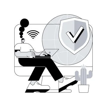 VPN access abstract concept vector illustration. Illustrazione stock