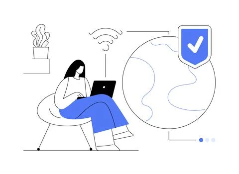 VPN access abstract concept vector illustration. 스톡 일러스트