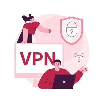 VPN access abstract concept vector illustration. Illustrazione stock