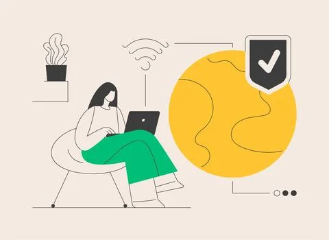 VPN access abstract concept vector illustration. Stock Illustration