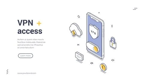 VPN access internet security and privacy protection technology concept with s Stock Illustration