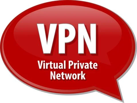 VPN acronym definition speech bubble illustration Stock Illustration