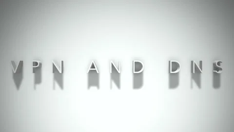 Vpn and dns 3D title animation with shadows on a white background Stock Footage 297274848