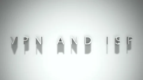 Vpn and isp 3D title animation with shadows on a white background Video stock 297023908