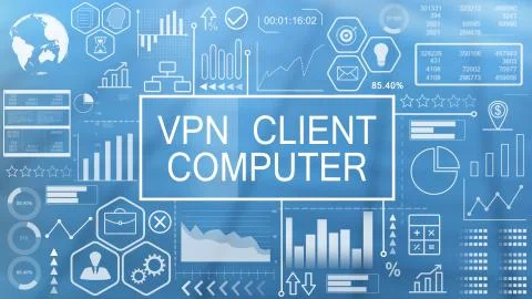 VPN Client Computer, Animated Typography Stock Illustration