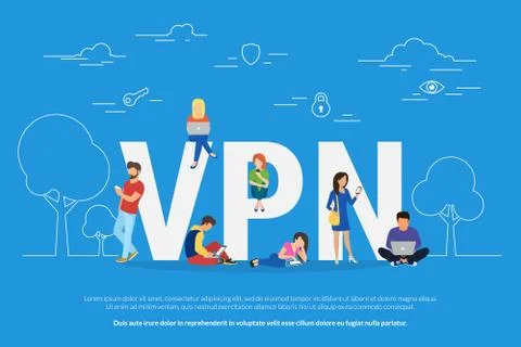 VPN concept vector illustration Stock Illustration