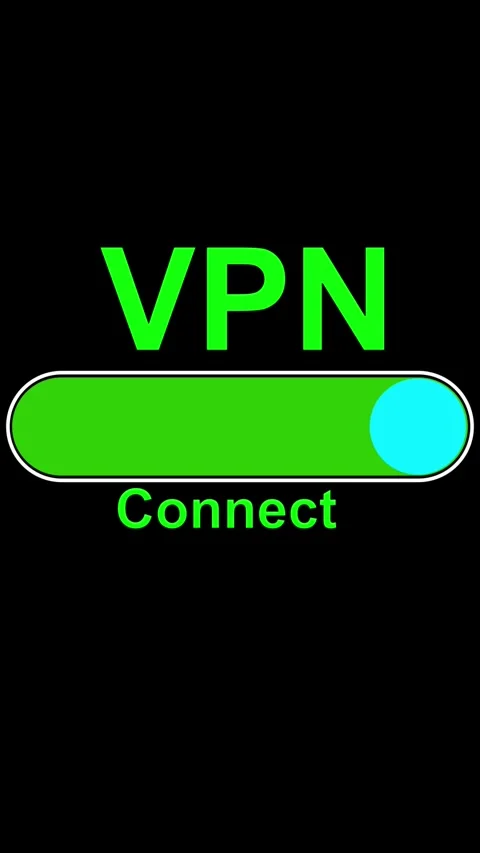 VPN Connect Toggle Switch with Green and Blue Neon Lights on Black Backgrou.. Stock Footage 337460853