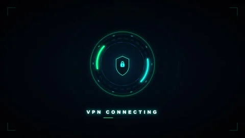 Vpn connecting hud interface animation with secure shield and digital data .. Video stock 337566134
