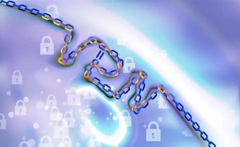 VPN connection chain background. Secure virtual private network connection 스톡 일러스트