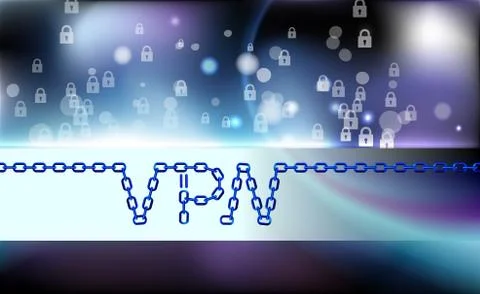 VPN connection chain background. Secure virtual private network connection 스톡 일러스트
