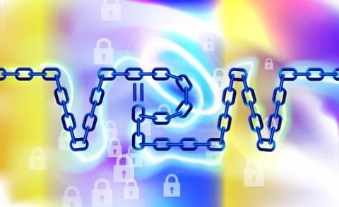 VPN connection chain background. Secure virtual private network connection 스톡 일러스트