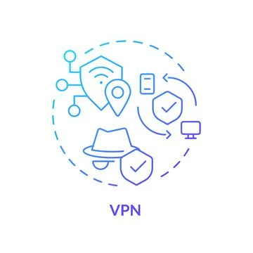 Vpn connection type blue gradient concept icon Stock Illustration