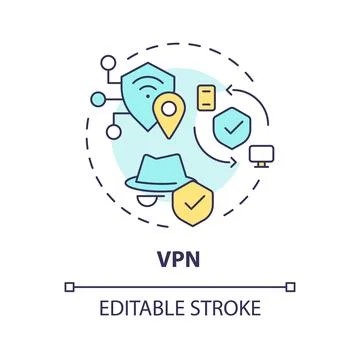 Vpn connection type multi color concept icon Stock Illustration