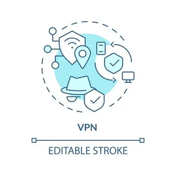 Vpn connection type soft blue concept icon Stock Illustration