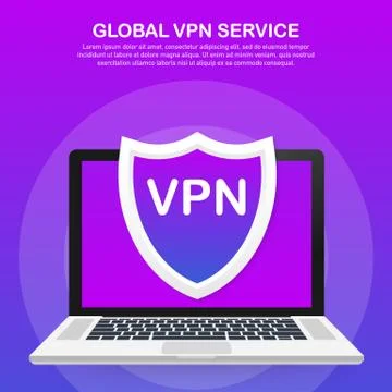 VPN connectivity. Secure virtual private network connection concept. Isometri Stock Illustration