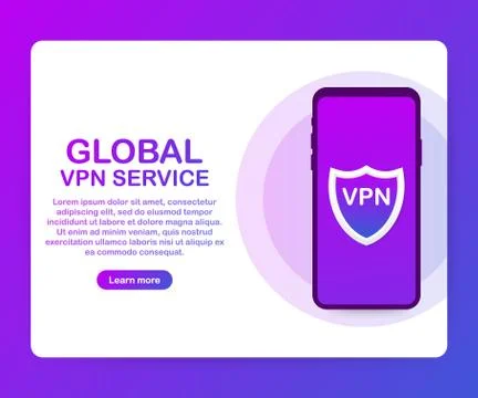 VPN connectivity. Secure virtual private network connection concept. Isometri Stock Illustration