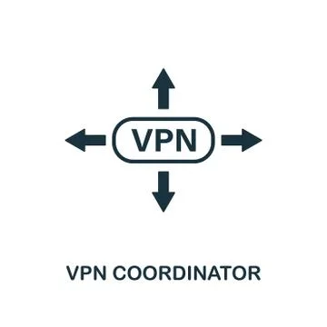 Vpn Coordinator icon. Creative element design from icons collection. Pixel pe Stock Illustration