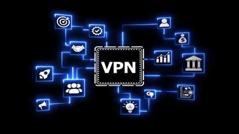Vpn glowing network concept animation digital link. Stock Footage 333427566