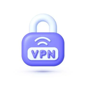 VPN icon isolated in 3d style on white background. Icon with vpn icon for web Stock Illustration