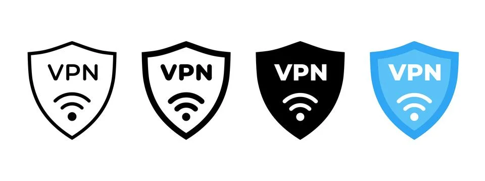 VPN icon set. Virtual private network vector illustration. Wi-fi connection.. Illustrazione stock