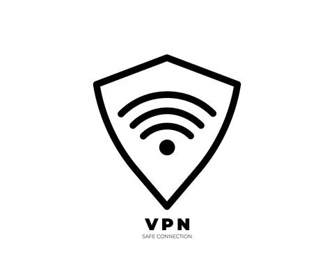 VPN icon. Trendy modern flat linear vector VPN icon on white background from  Illustrazione stock