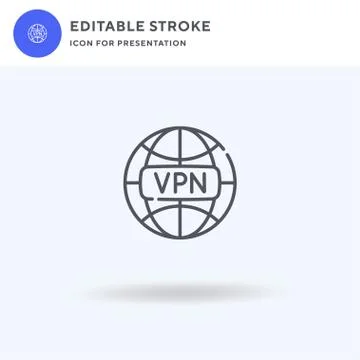 Vpn icon vector, filled flat sign, solid pictogram isolated on white, logo Illustrazione stock