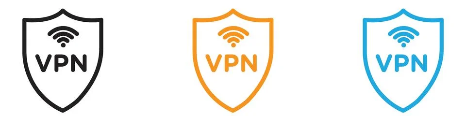 VPN icon vector logo set collection for web app ui Stockillustratie