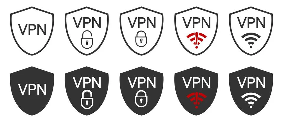 Vpn icon. Virtual private network symbol. Sign protection interneted vector. Illustrazione stock
