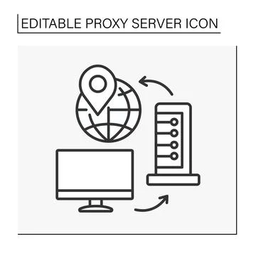 VPN line icon Stock Illustration