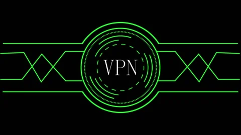 Vpn logo animation with green lines. Vpn logo digital network security. Vpn.. Stock Footage 337813119