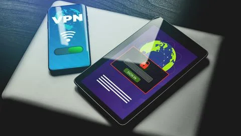 Vpn-mobile-tablet Stock Photos