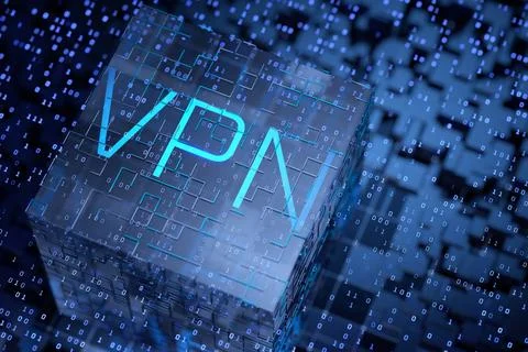 VPN network security internet privacy encryption concept. 3d render 스톡 일러스트
