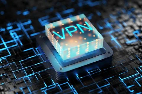 VPN network security internet privacy encryption concept. 3d render イラスト素材