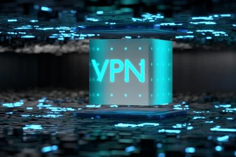 VPN network security internet privacy encryption concept. 3d render イラスト素材