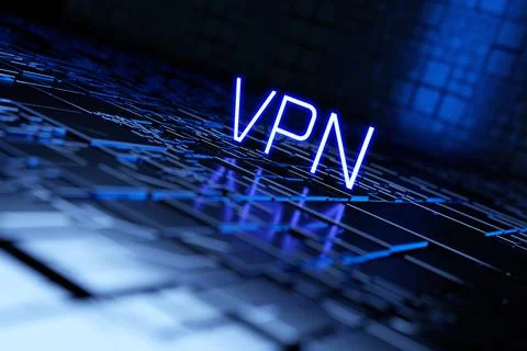 VPN network security, internet privacy encryption concept. 3D render. Stock Photos