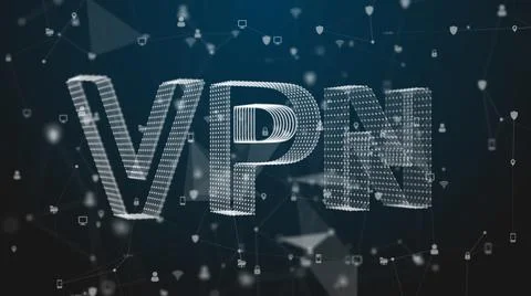VPN, or virtual private network provides privacy, anonymity and security  Stock Illustration