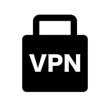 VPN padlock silhouette icon. Vector. Illustrazione stock