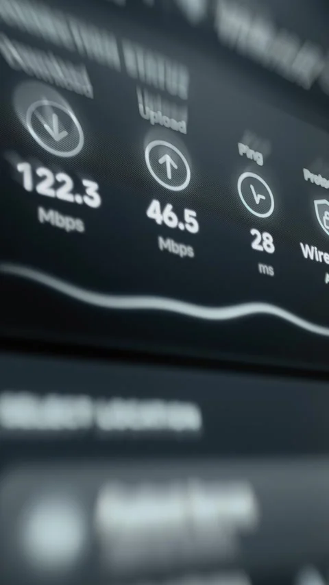 VPN performance panel measures live encrypted connection Stock Footage 342495412