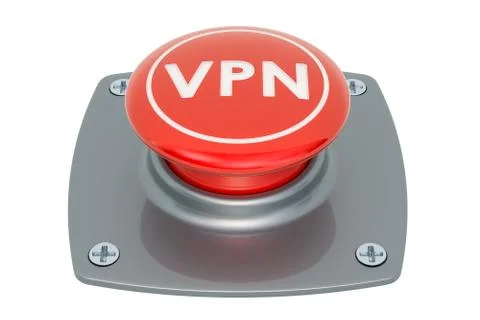 VPN push button, 3D rendering Stock Illustration