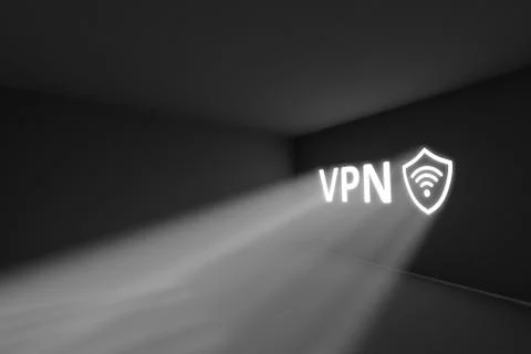 VPN rays volume light concept 3d illustration Stock Illustration