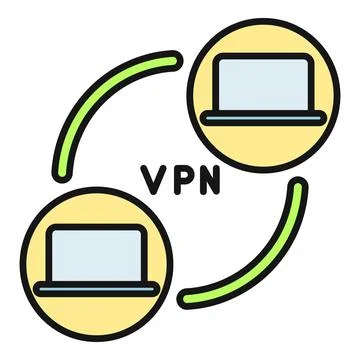 Vpn remote connection creating laptop network security イラスト素材