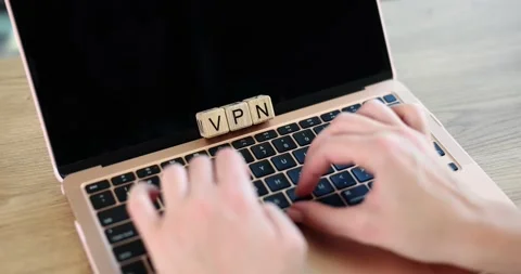 VPN secure connection concept and man using virtual private network technology Stock Footage 221555087
