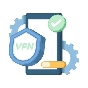 VPN security concept with encrypted internet connection Stockillustratie